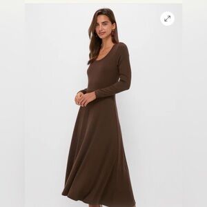 Tuckernuck Chocolate Long Sleeve Women's Maxi Dress